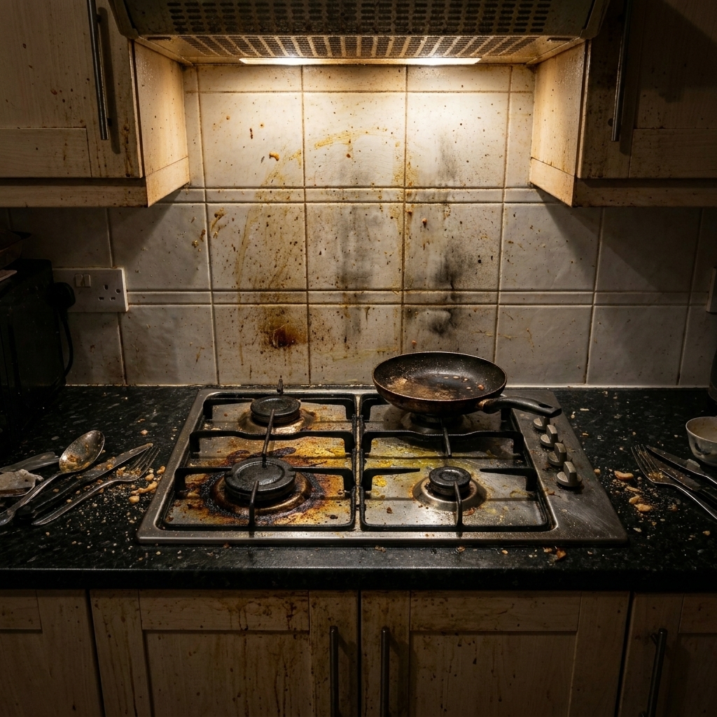 Before EasyShine — dirty kitchen surface