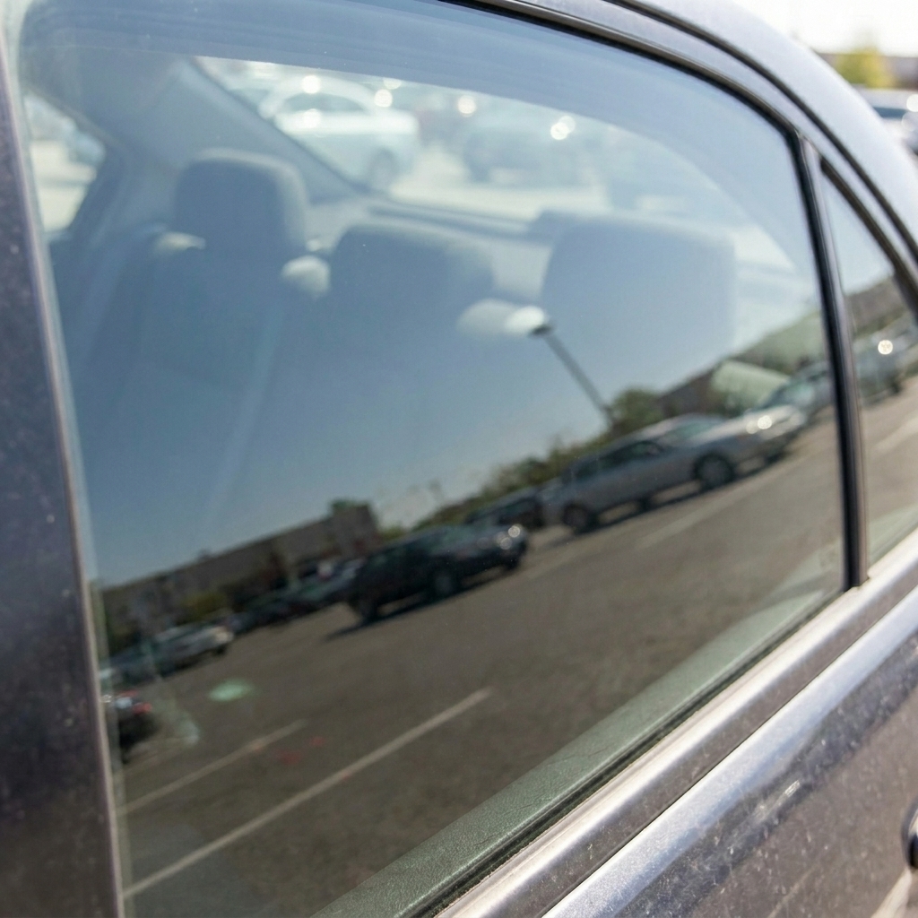 Car side glass clean and spot-free after ClearView treatment