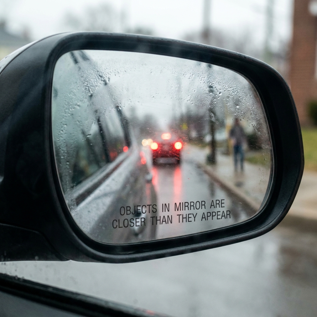 Foggy side mirror while reversing