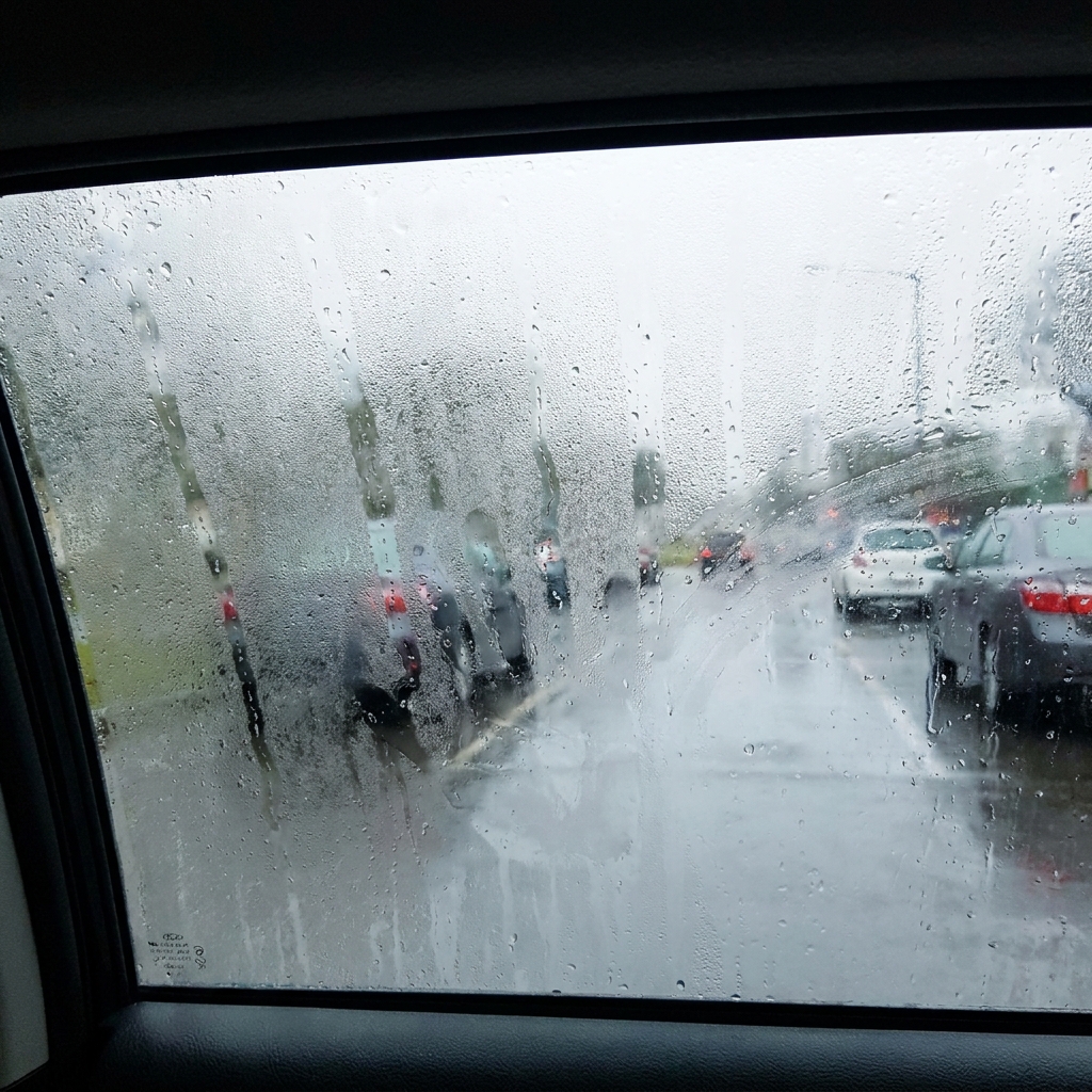 Rear window fogged with condensation before ClearView