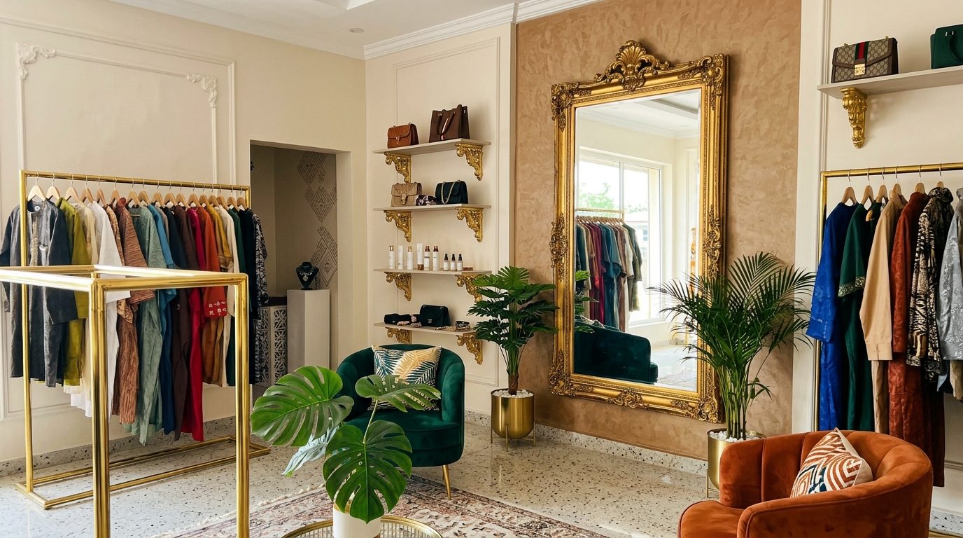 Salon / boutique racks in gold